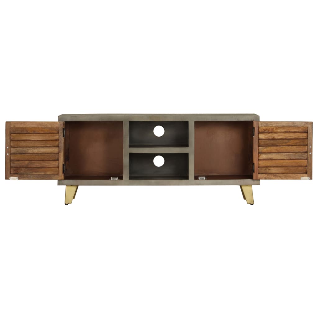 TV-Schrank aus Mangoholz - Retro-Charme - Lowboard - Fernsehschrank - 110 cm