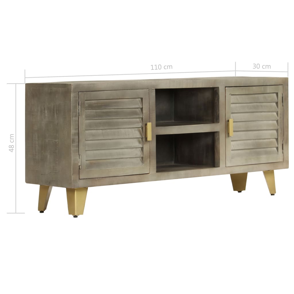 TV-Schrank aus Mangoholz - Retro-Charme - Lowboard - Fernsehschrank - 110 cm