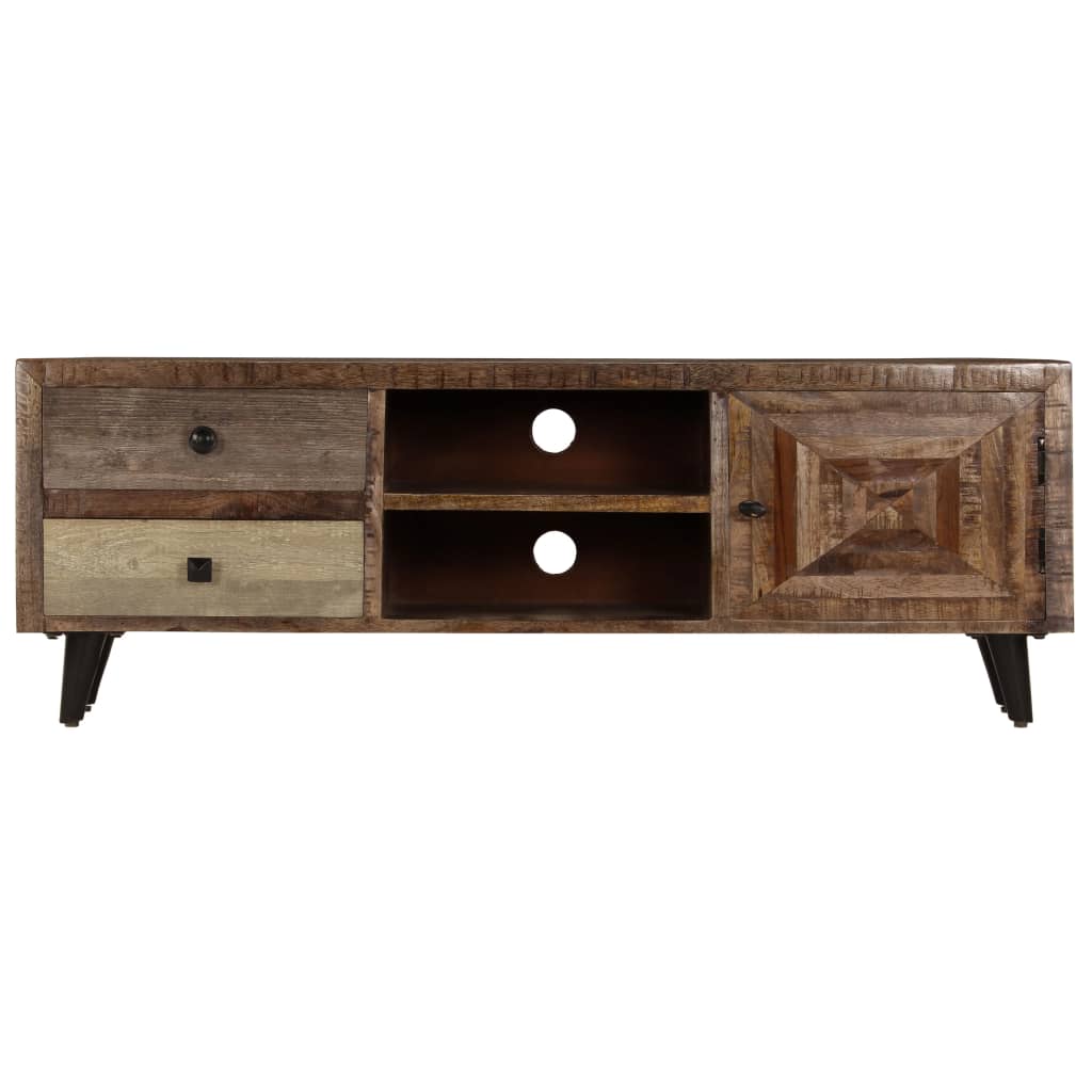 Mangoholz-TV-Lowboard im handgefertigten Stil - TV-Sideboard - 118 x 30 x 40 cm