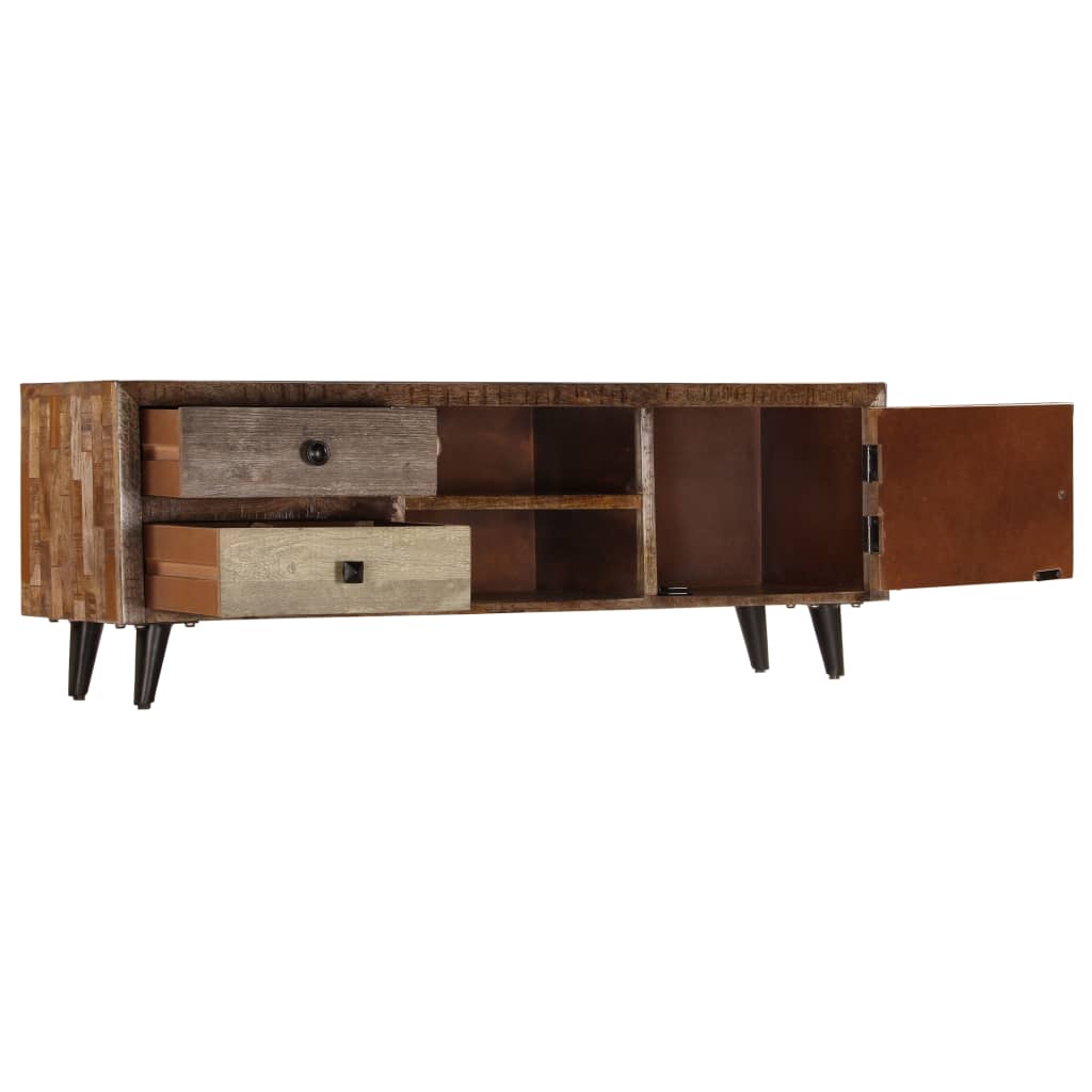 Mangoholz-TV-Lowboard im handgefertigten Stil - TV-Sideboard - 118 x 30 x 40 cm