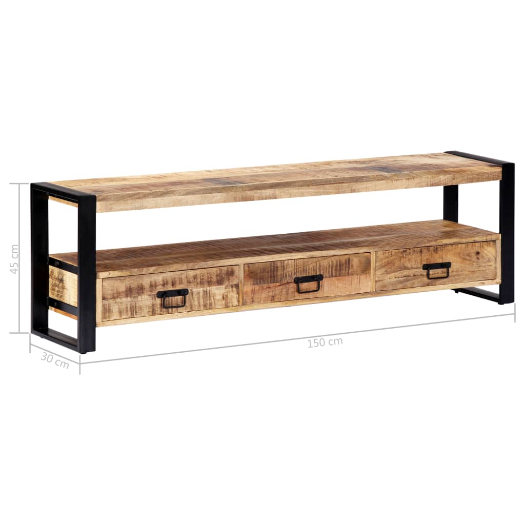 Lowboard aus massivem Mangoholz - TV-Möbel - Mediaboard - TV-Schrank - 150 cm