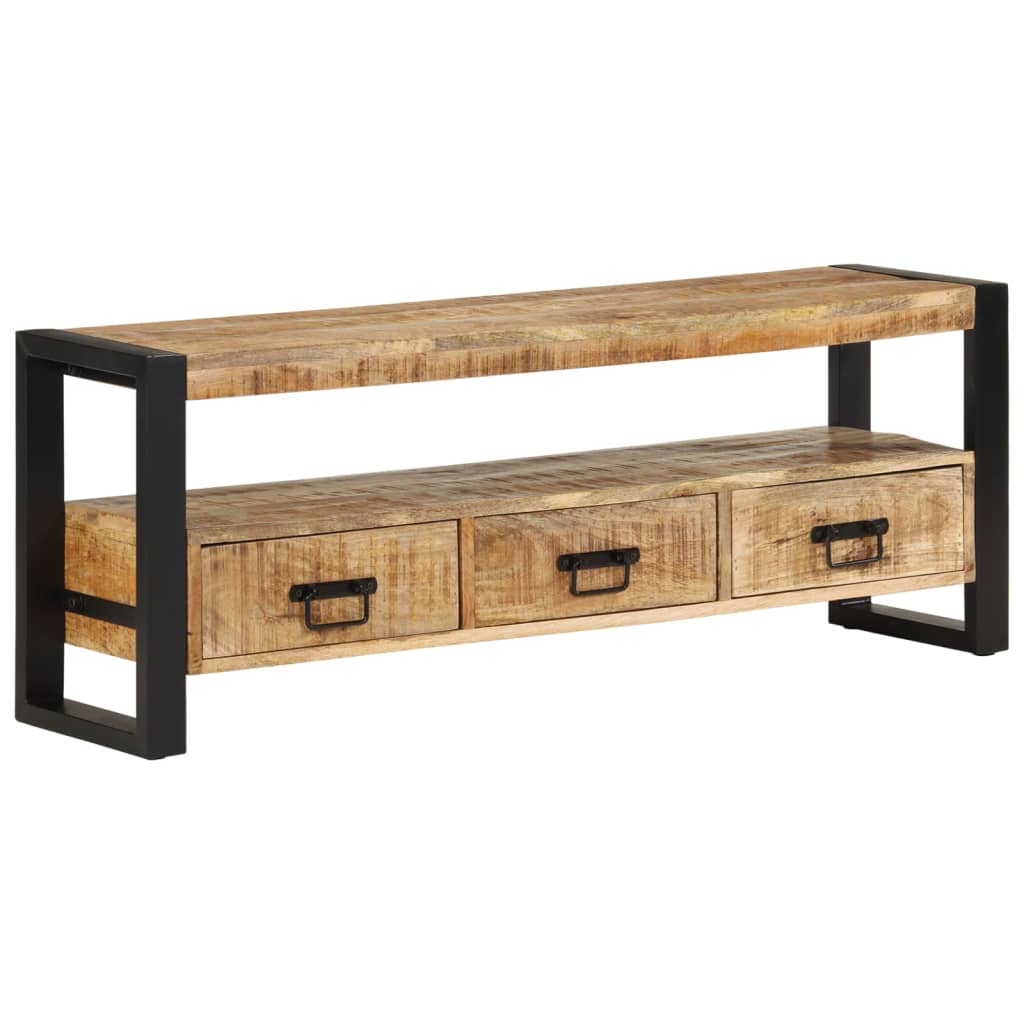 Rustikaler TV-Schrank aus Massivholz - Lowboard - Fernsehtisch - 120 x 30 x 45cm