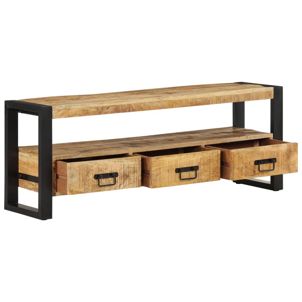 Rustikaler TV-Schrank aus Massivholz - Lowboard - Fernsehtisch - 120 x 30 x 45cm