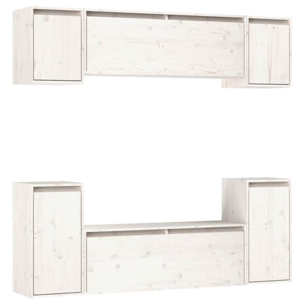 Dekoratives TV-Wandschrank-Set aus Kiefernholz – 6-teilig, trendig und praktisch