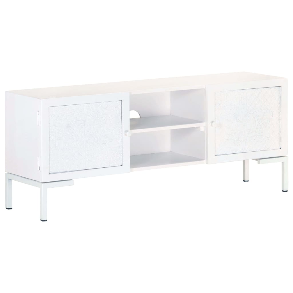 TV-Lowboard Mangoholz & Stahl – Industrie-Design - Fernsehschrank - TV-Tisch