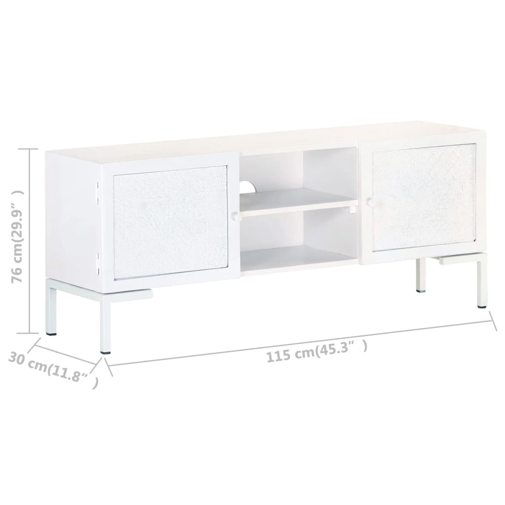 TV-Lowboard Mangoholz & Stahl – Industrie-Design - Fernsehschrank - TV-Tisch