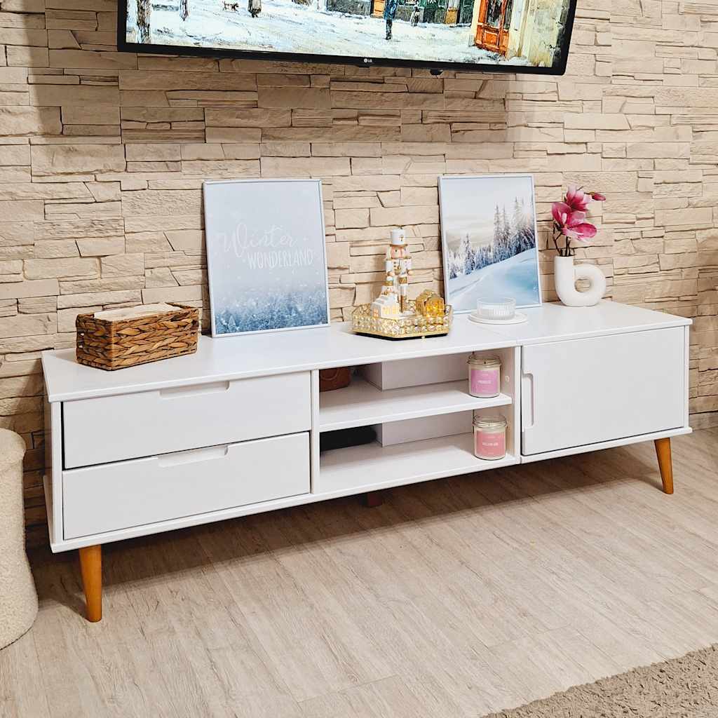 TV-Schrank MOLDE - Lowboard aus Kiefer - Fernsehschrank - Media-Board - 158 cm