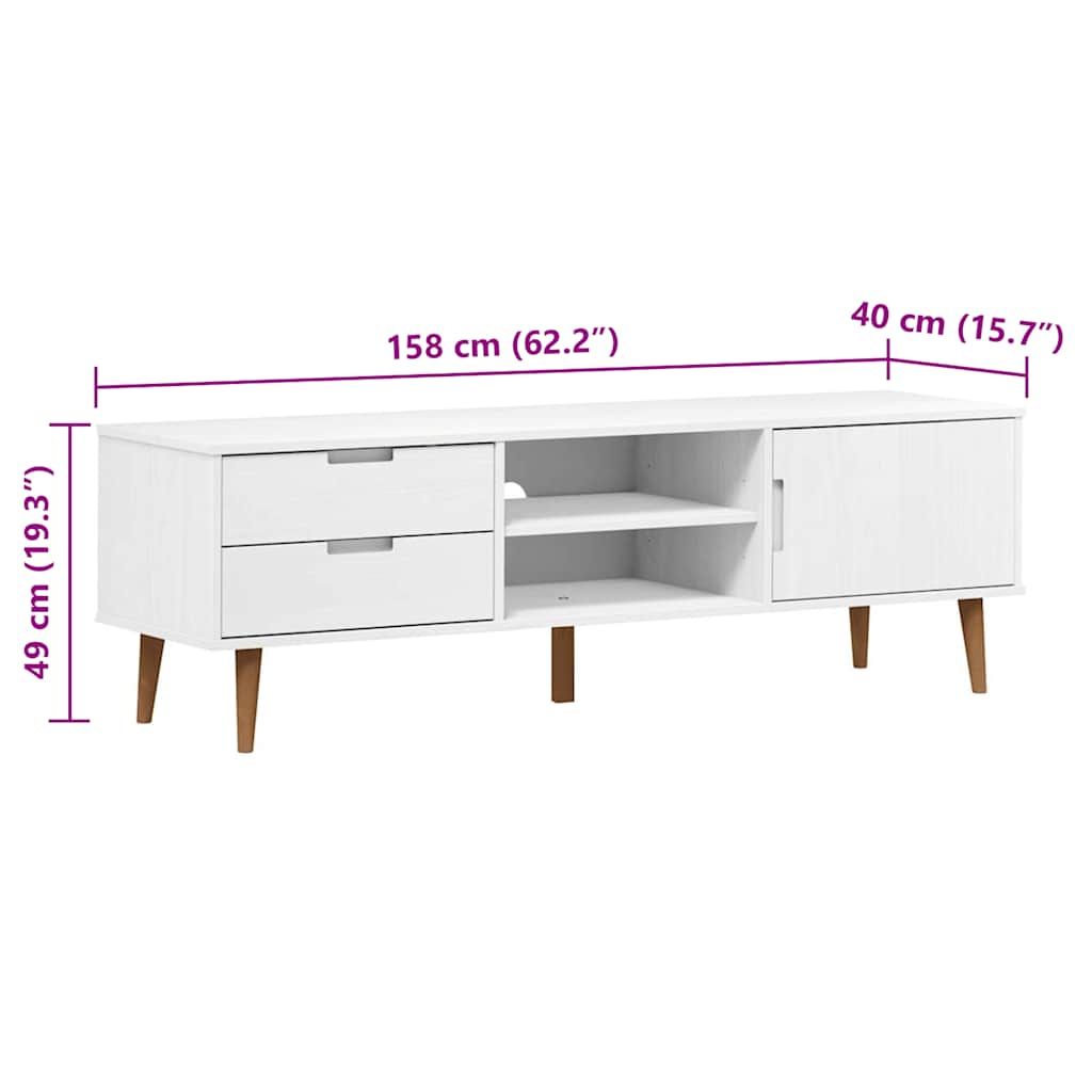 TV-Schrank MOLDE - Lowboard aus Kiefer - Fernsehschrank - Media-Board - 158 cm