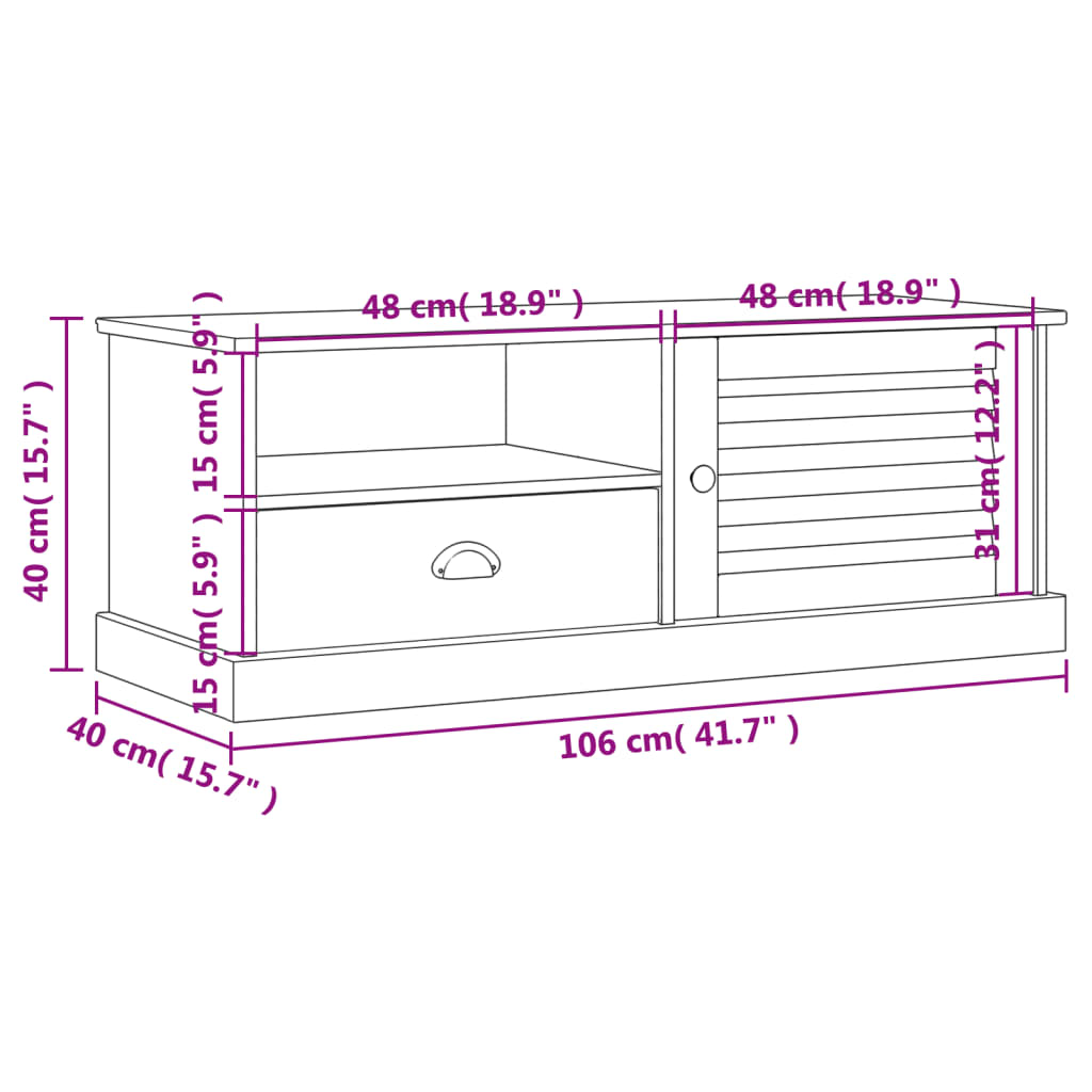 TV-Schrank aus Kiefernholz – VIGO-Serie - Fernsehtisch - Lowboard - Sideboard