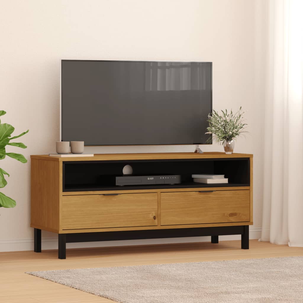 Lowboard FLAM aus Massivholz - Fernsehschrank - Medienregal - 110 x 40 x 50 cm