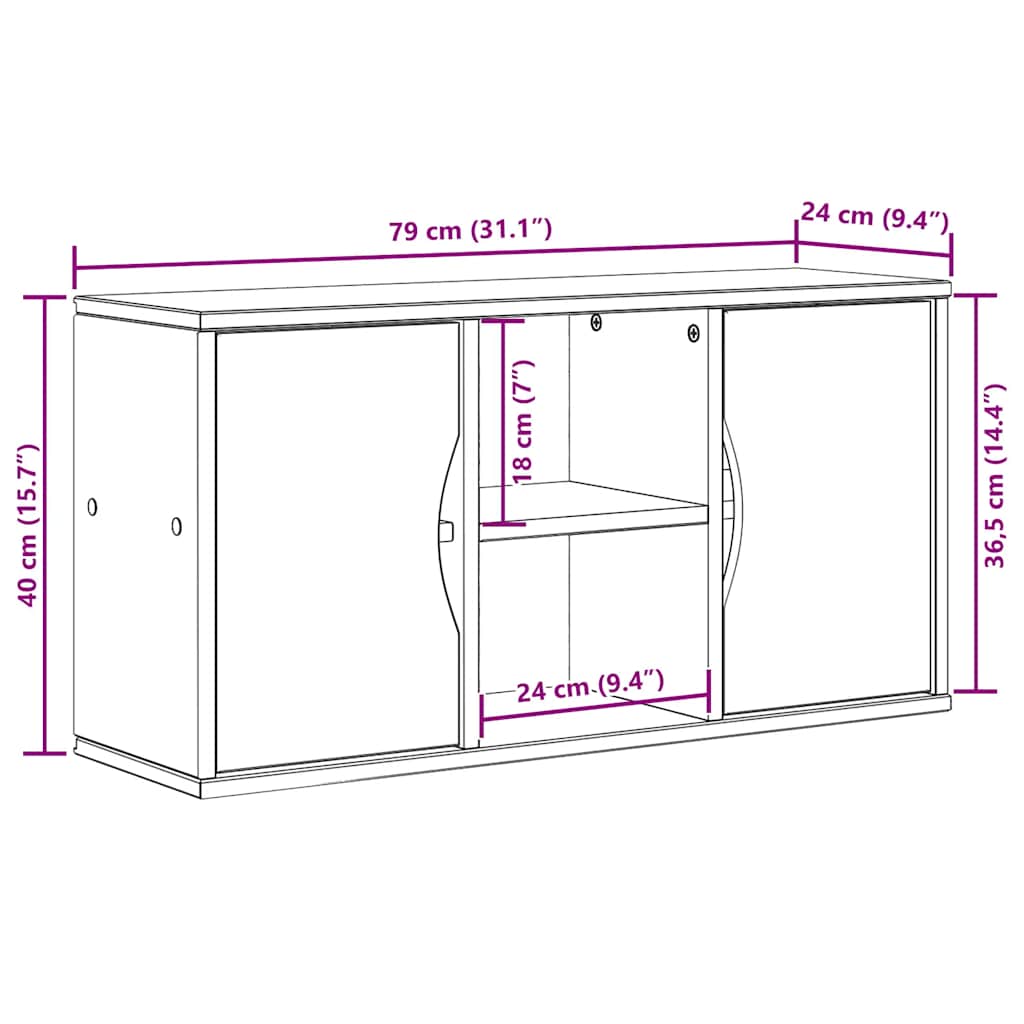 TV-Schrank ODDA - Lowboard - Fernsehschrank - Mediabank - TV-Tisch - 79 cm