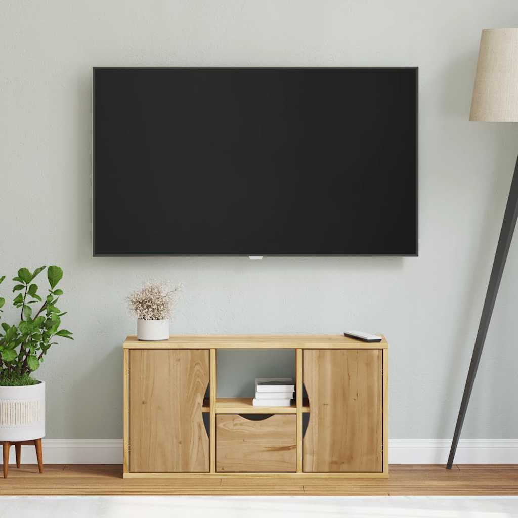 TV-Schrank ODDA aus Kiefernholz - Bücherschrank - Lowboard - TV-Schrank - 79 cm