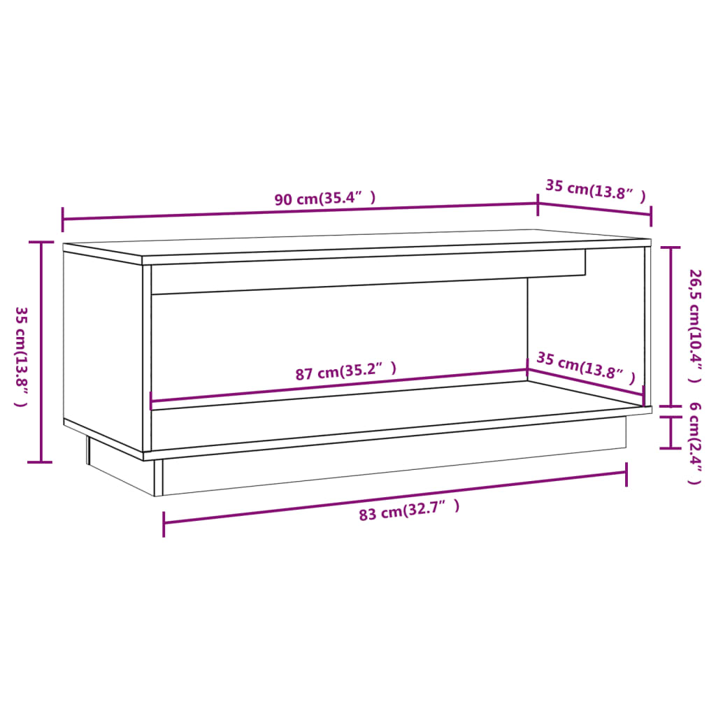 TV-Schrank aus Kiefernholz - Lowboard - Fernsehtisch - TV-Bank - Media-Board