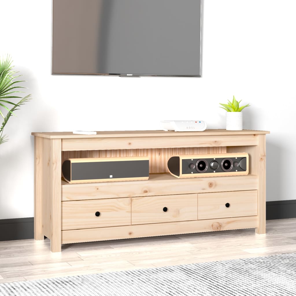 TV-Schrank - massives Kiefernholz - Lowboard - Fernsehschrank - TV-Board - 114cm
