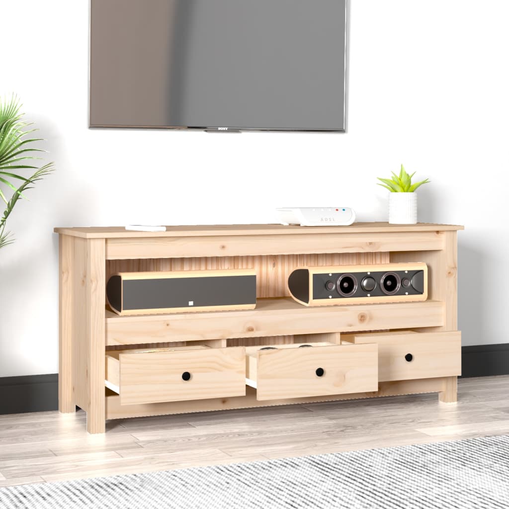 TV-Schrank - massives Kiefernholz - Lowboard - Fernsehschrank - TV-Board - 114cm