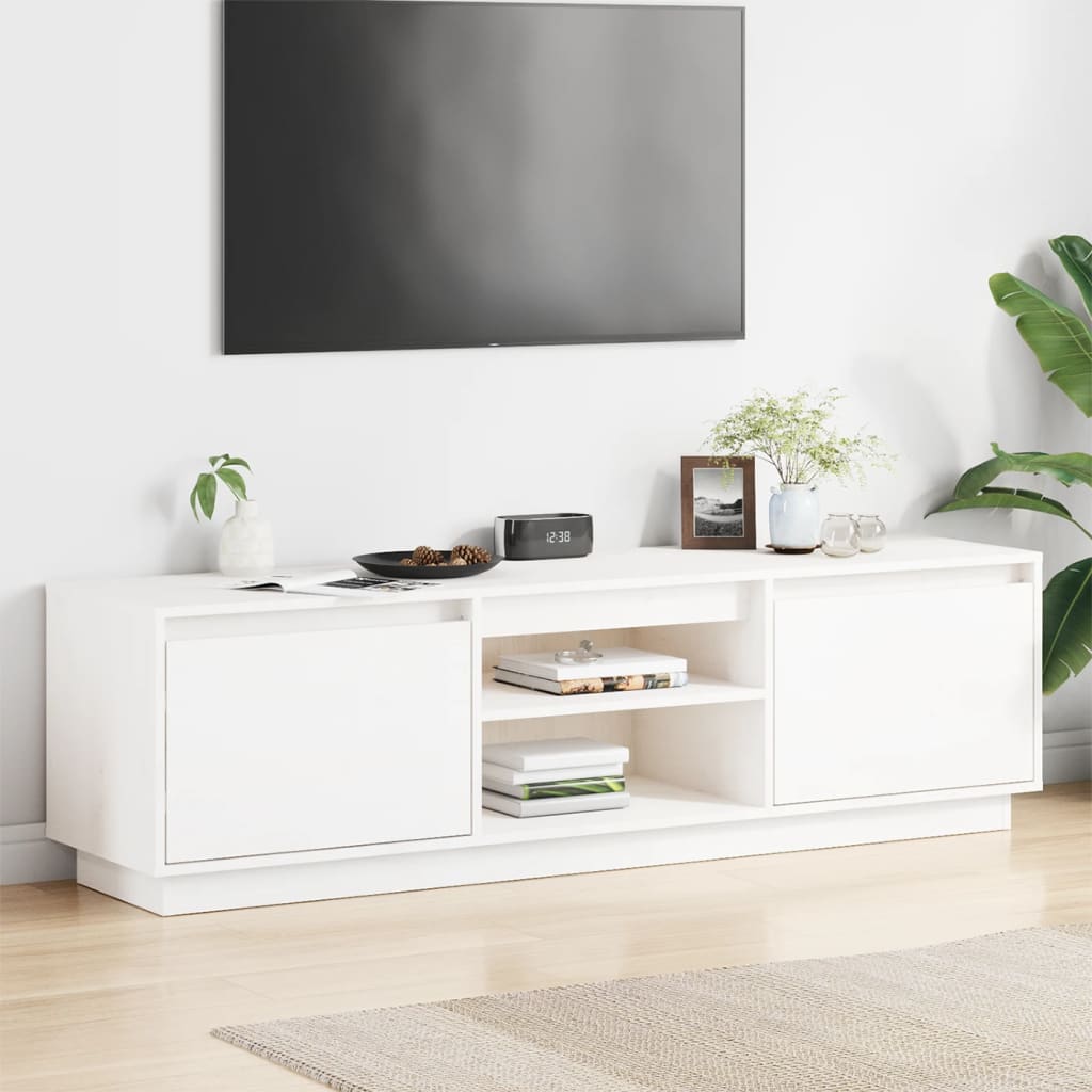 TV-Lowboard aus Kiefernholz mit Türen, offenen Fächern und großzügigem Stauraum