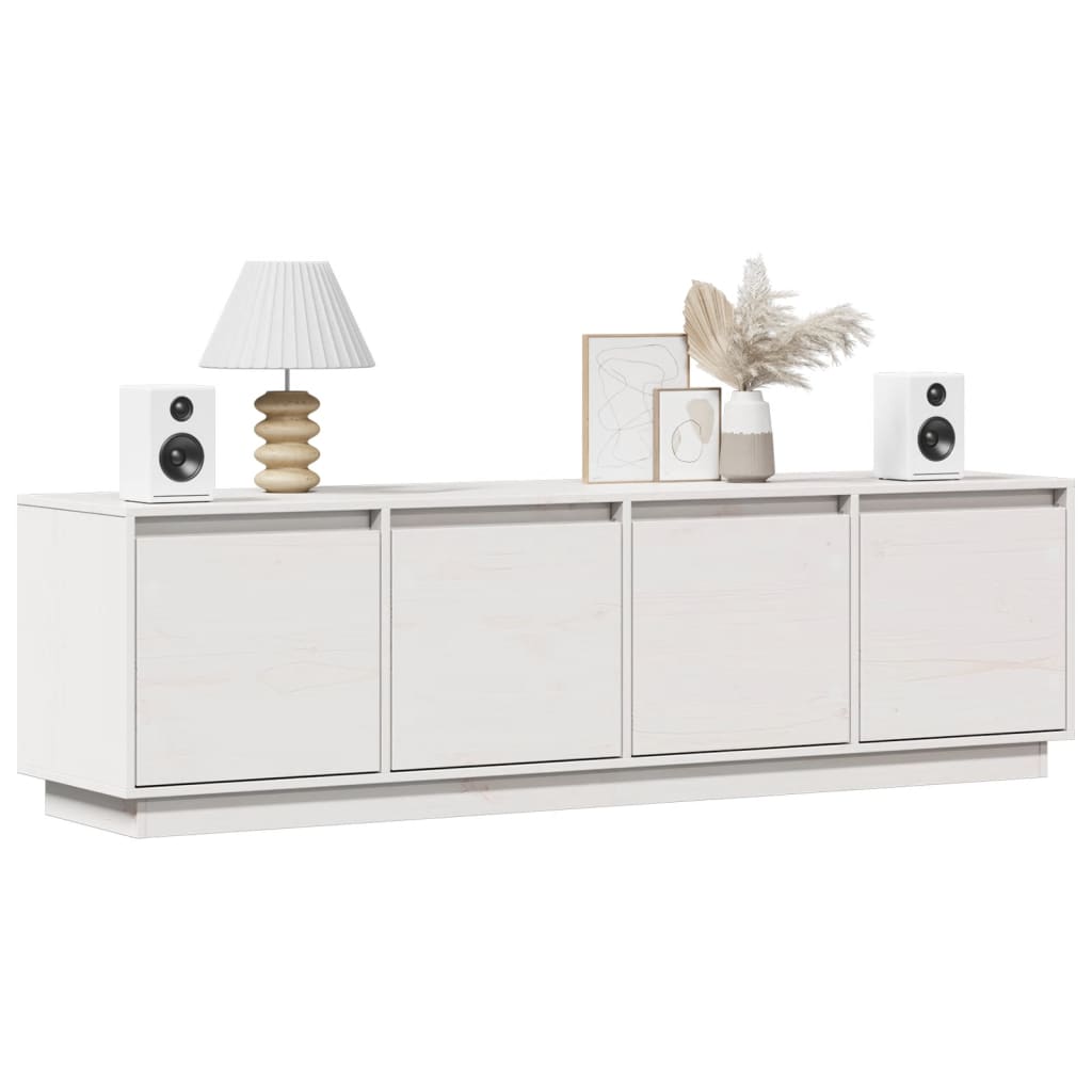 Stilvoller TV-Schrank aus massivem Kiefernholz mit vier Fächern - 156 cm