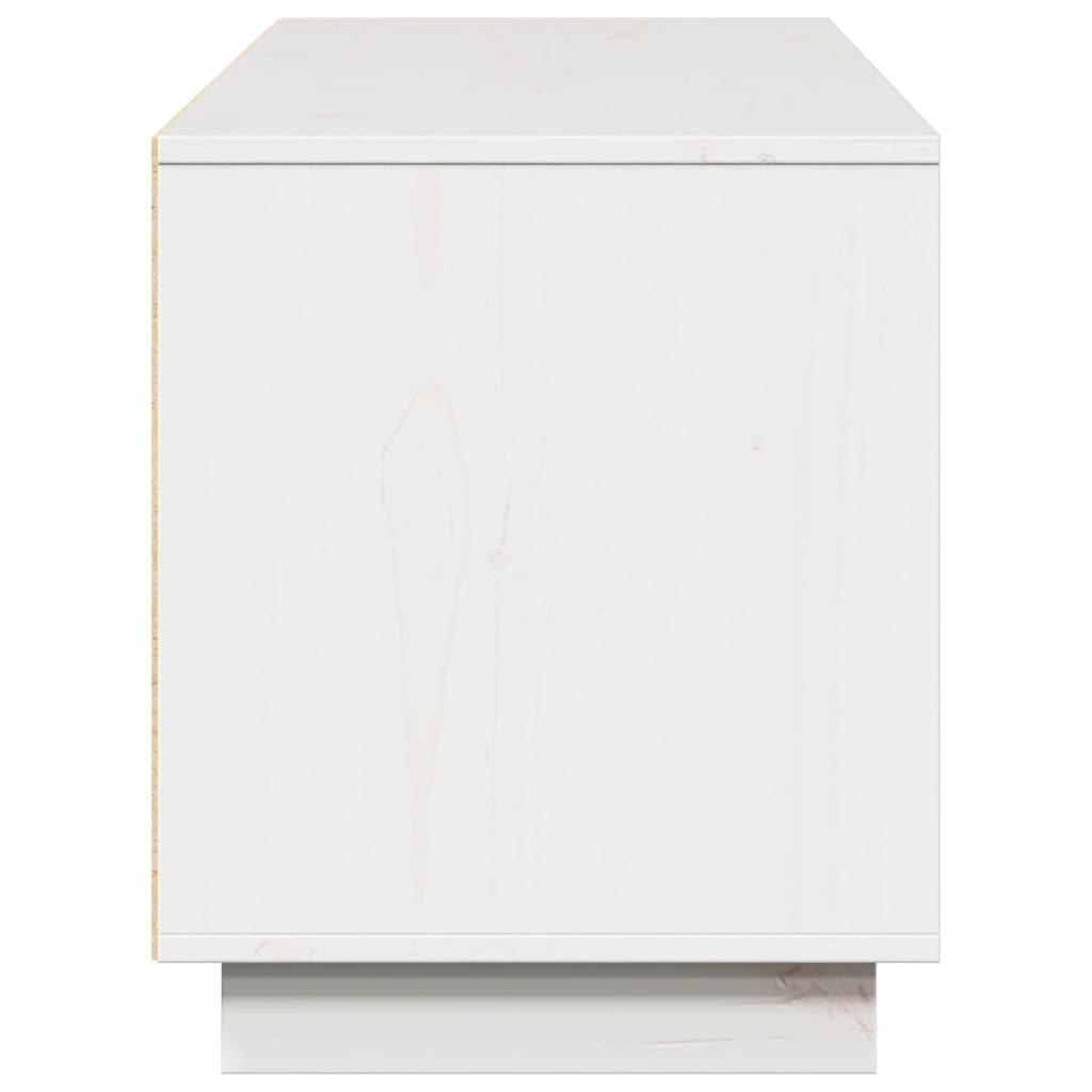 Stilvoller TV-Schrank aus massivem Kiefernholz mit vier Fächern - 156 cm
