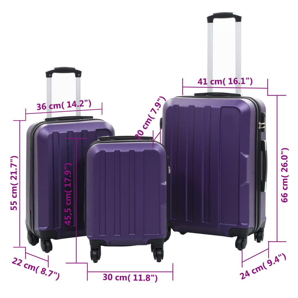 Reisekoffer Set 3-teilig – ABS-Hartschale, Spanngurte, platzsparend & robust