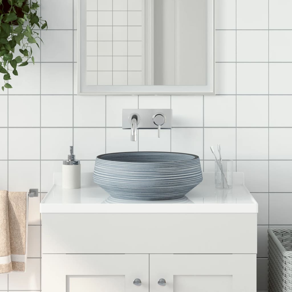 Aufsatzwaschbecken - Rund - Keramik Waschbecken - Waschtisch - Spülbecken - TOP