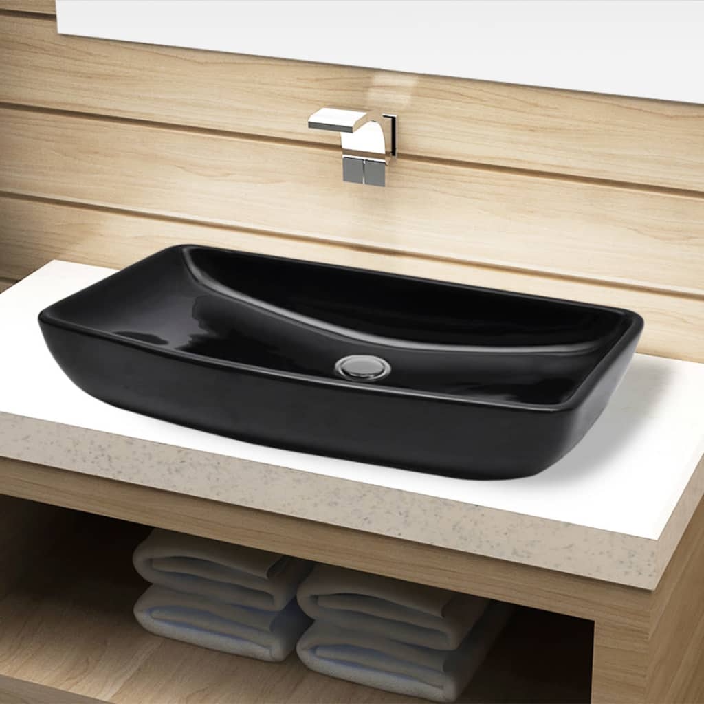 TOP Keramik Waschbecken - Waschschale - Aufbau - rechteckig - Handwaschbecken