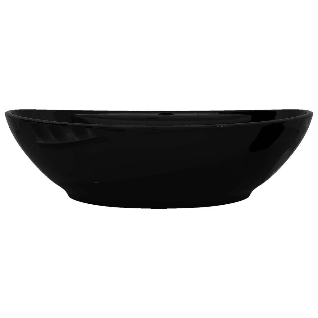 Keramik Waschbecken Hahnloch/Überlaufloch - oval - Handwaschbecken - Aufsatz