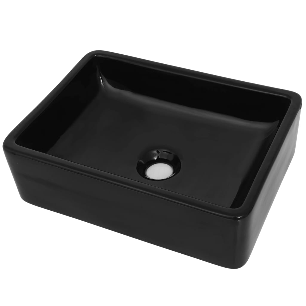 Waschbecken - Eckig - Keramik - Waschtisch - Aufbau - Handwaschbecken - glasiert
