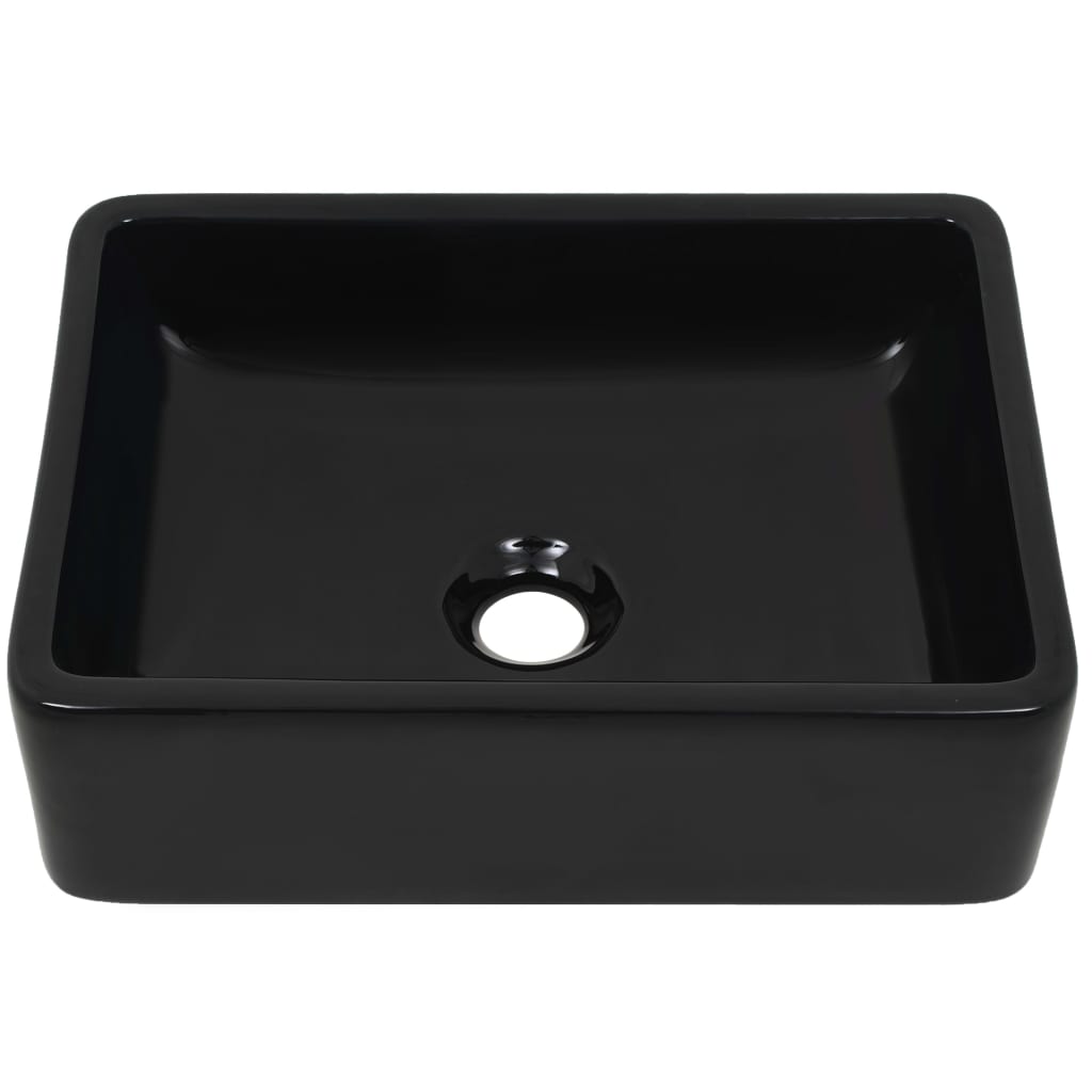Waschbecken - Eckig - Keramik - Waschtisch - Aufbau - Handwaschbecken - glasiert