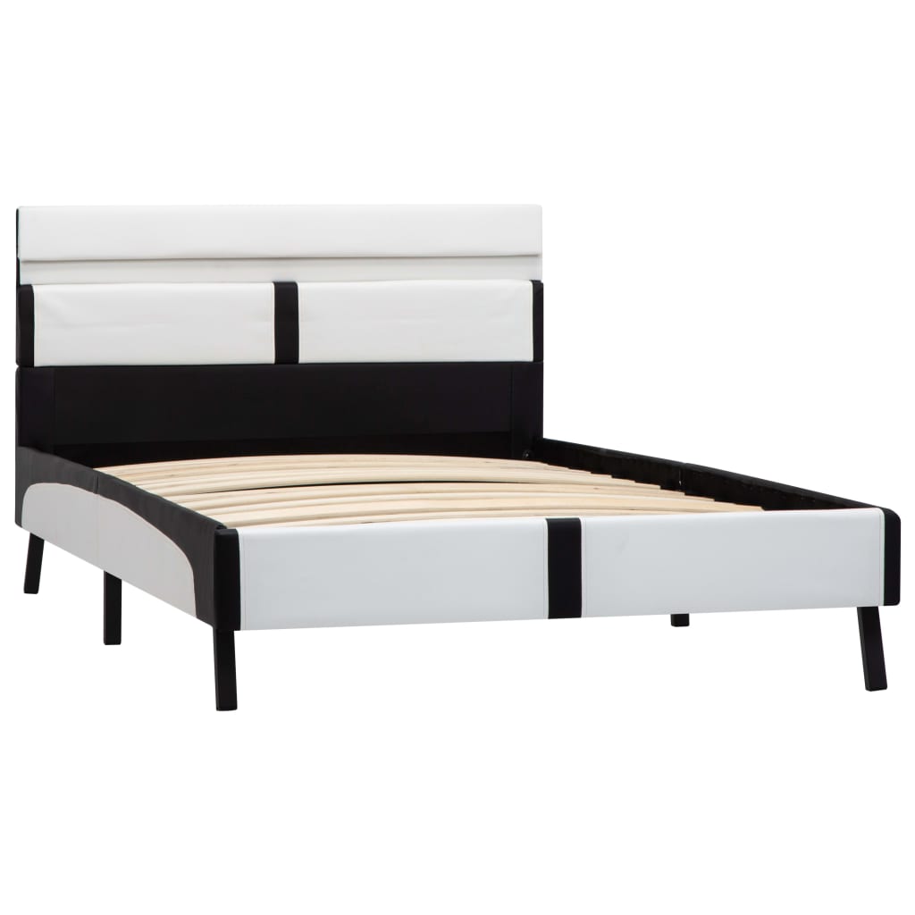 Einzelbett mit LED-Beleuchtung - Bettrahmen - Holzbett - Kunstleder - 90×200 cm