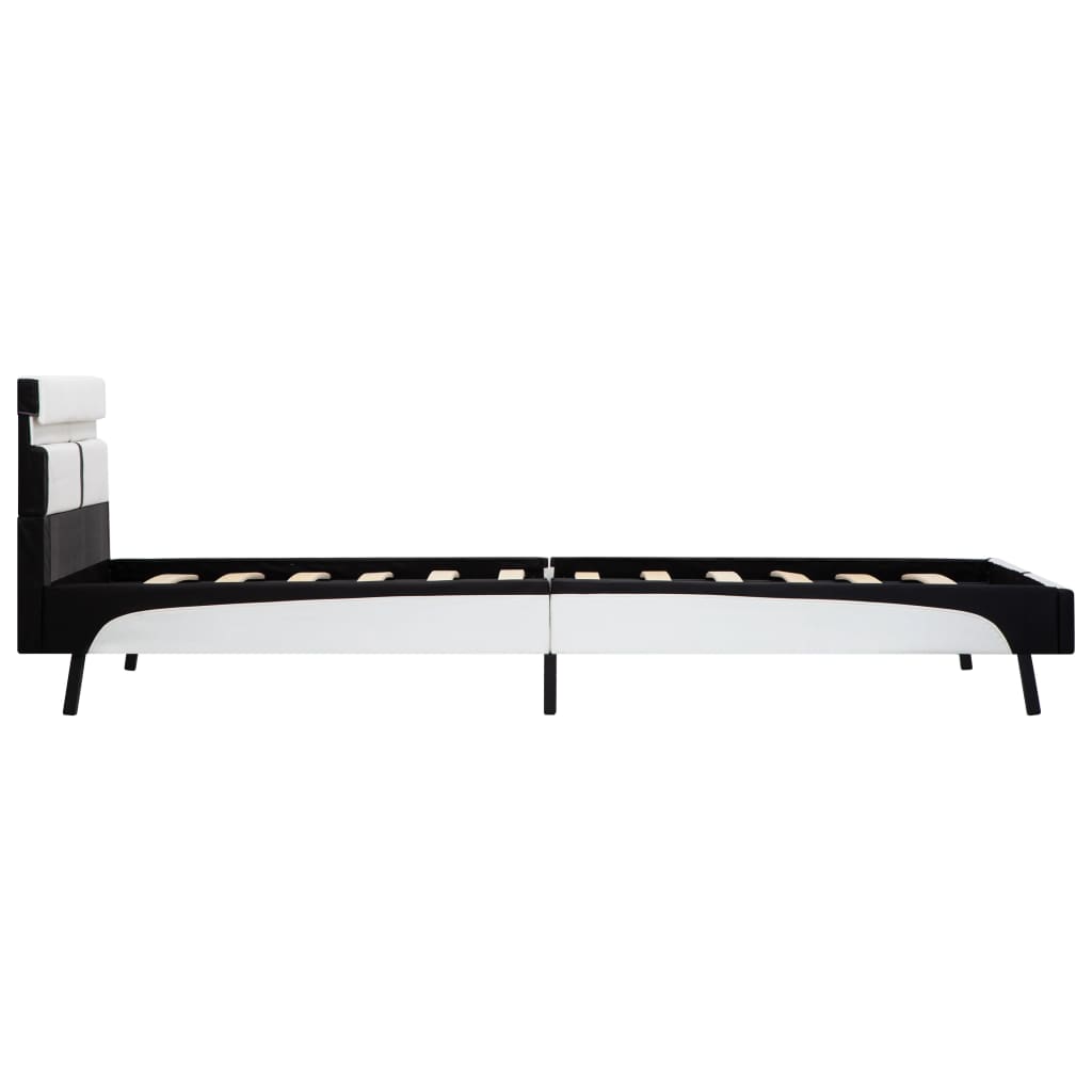 Einzelbett mit LED-Beleuchtung - Bettrahmen - Holzbett - Kunstleder - 90×200 cm