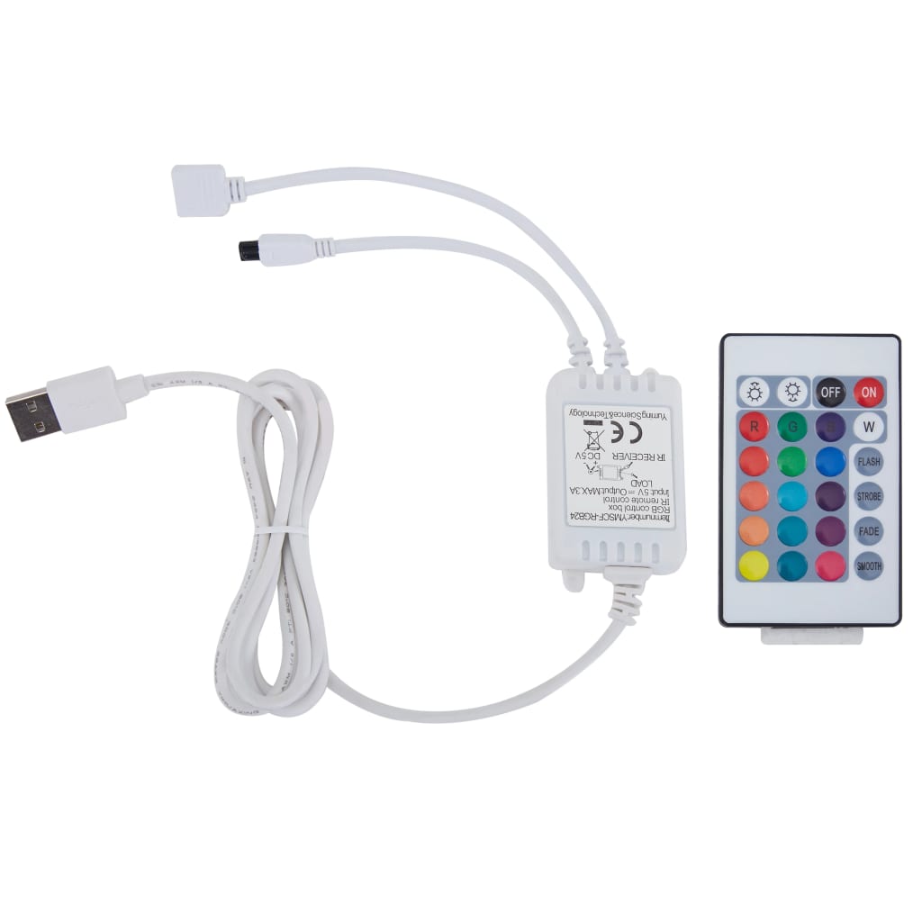 Einzelbett mit LED-Beleuchtung - Bettrahmen - Holzbett - Kunstleder - 90×200 cm