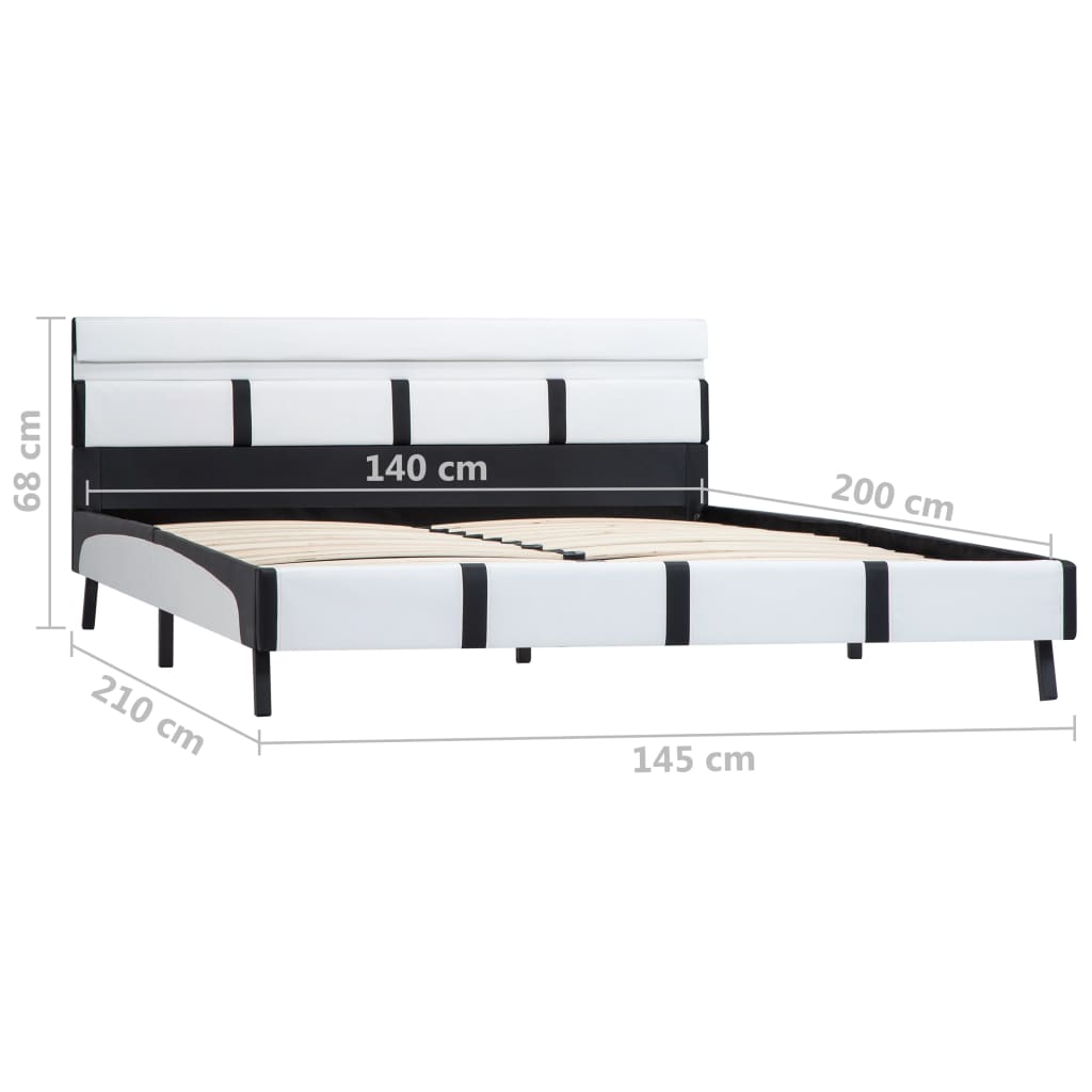 Elegantes Kunstlederbett - LED-Beleuchtet - Jugendbett - Bettrahmen - 140x200 cm
