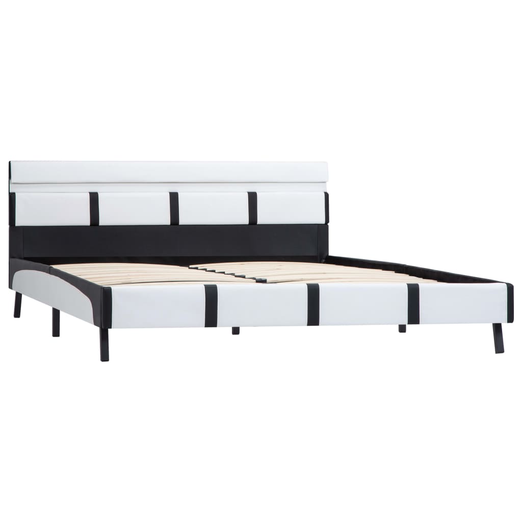 Modernes Kunstlederbett - LED-Beleuchtung - Doppelbett - Bettrahmen - 160x200 cm