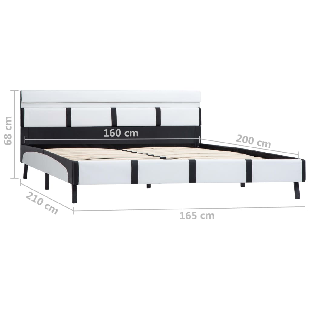 Modernes Kunstlederbett - LED-Beleuchtung - Doppelbett - Bettrahmen - 160x200 cm