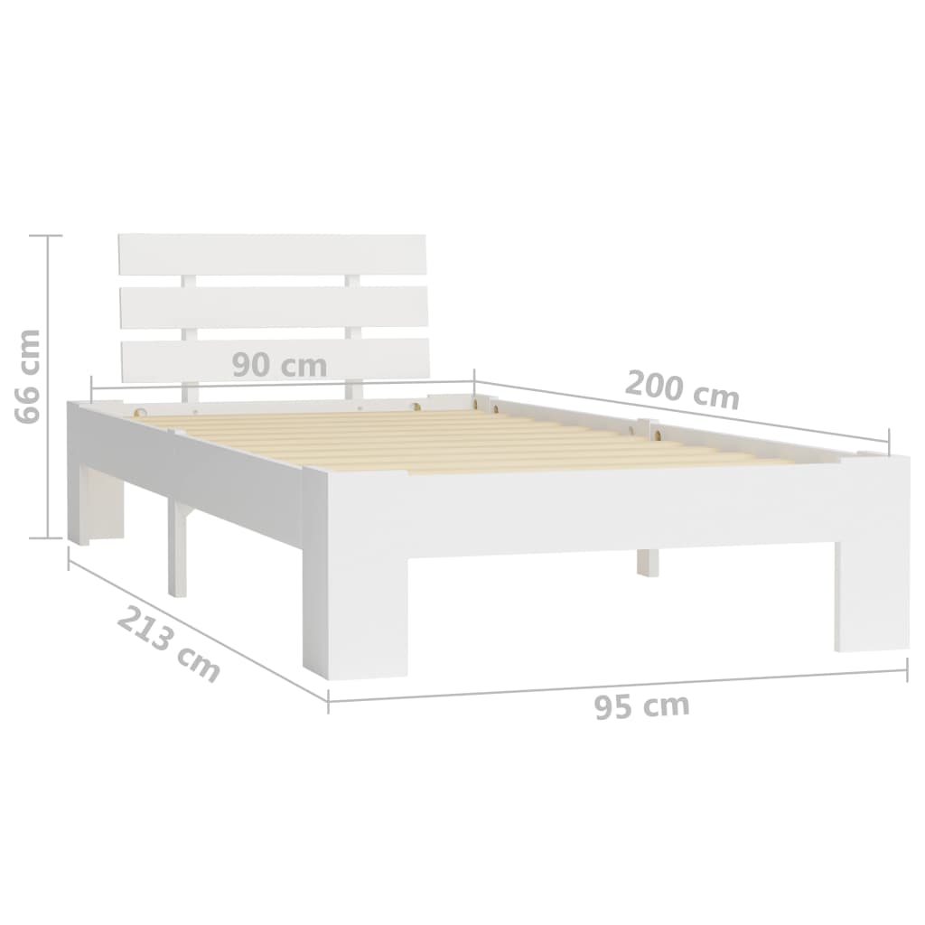 TOP Bettgestell aus massivem Kiefernholz - Gästebett - Bettrahmen - 90x200 cm
