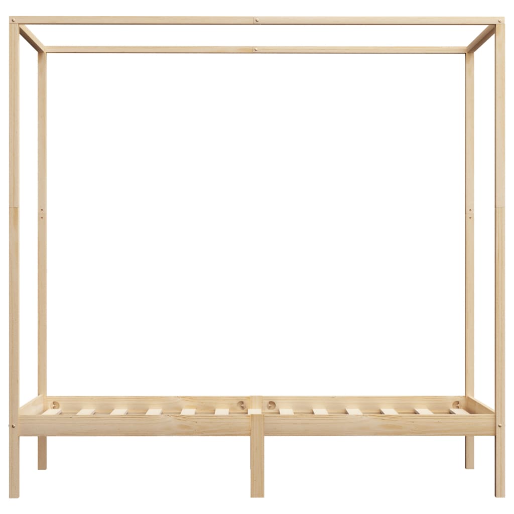 Himmelbett-Gestell - Kiefernholzbett - Bettrahmen - Einzelbett - 100 x 200 cm