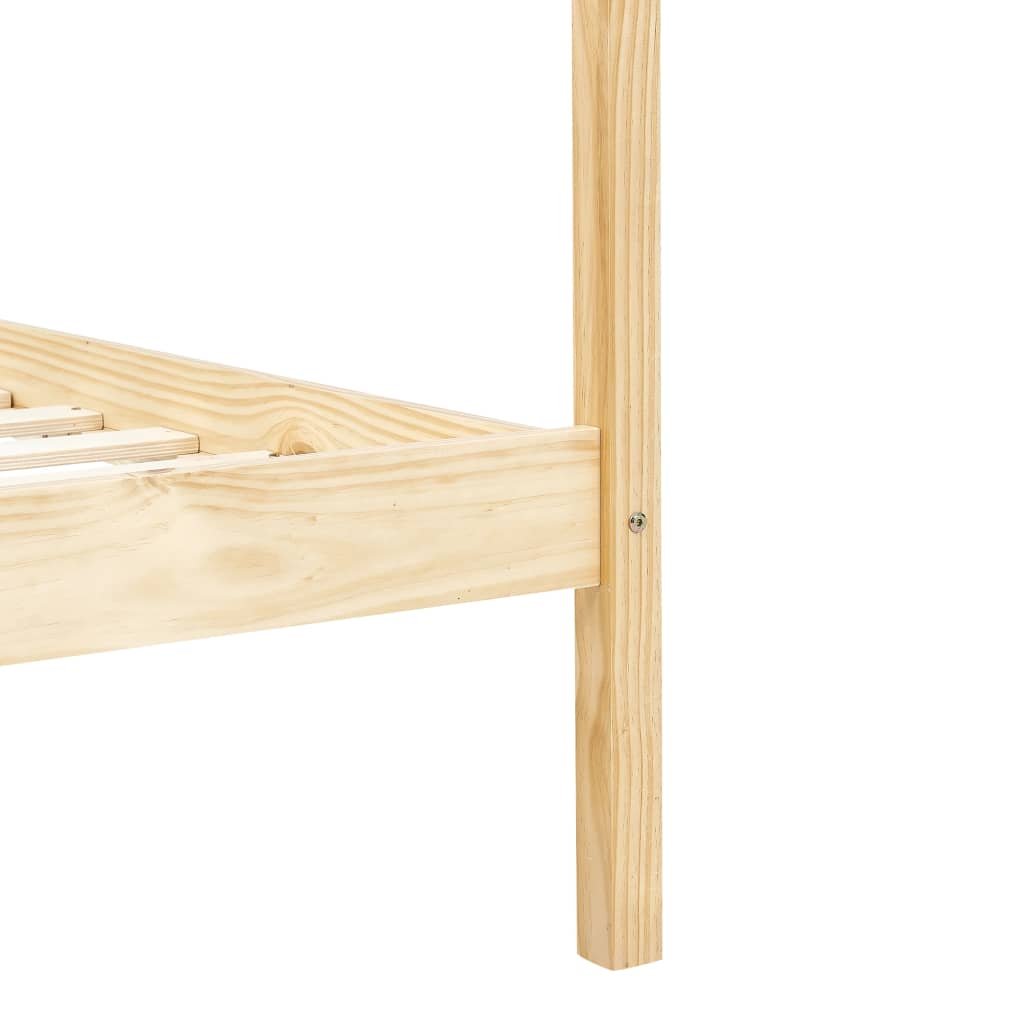 Himmelbett-Gestell - Kiefernholzbett - Bettrahmen - Einzelbett - 100 x 200 cm