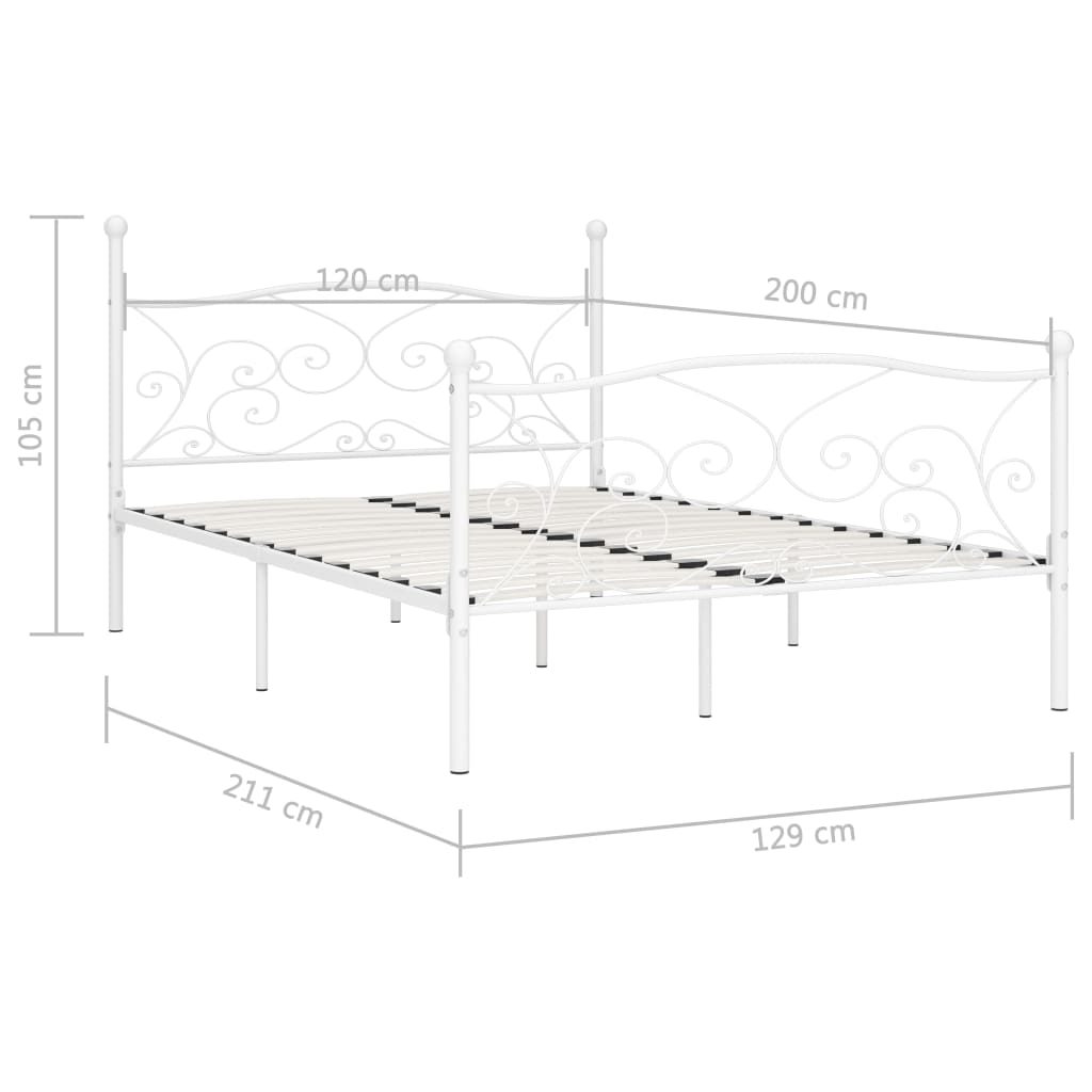 Klassisches Metallbett - Bettrahmen - Bettgestell - Einzelbett - 120x200 cm