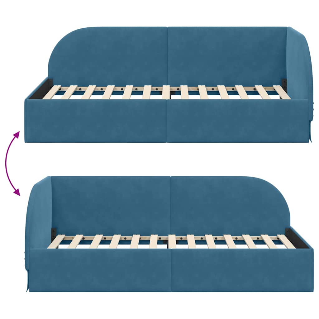 Elegantes Tagesbett - Gästebett - Bettgestell - Bettrahmen - Samt - 90 x 200 cm