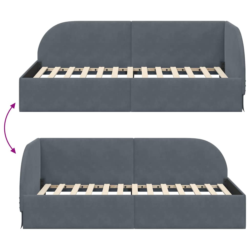 Modernes Eckbettgestell - Bettrahmen - Einzelbett - Jugendbett - 100 x 200 cm