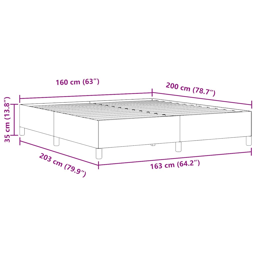 Modernes Bettgestell - Cordbezug - Bettrahmen - Doppelbett - 160 x 200 cm