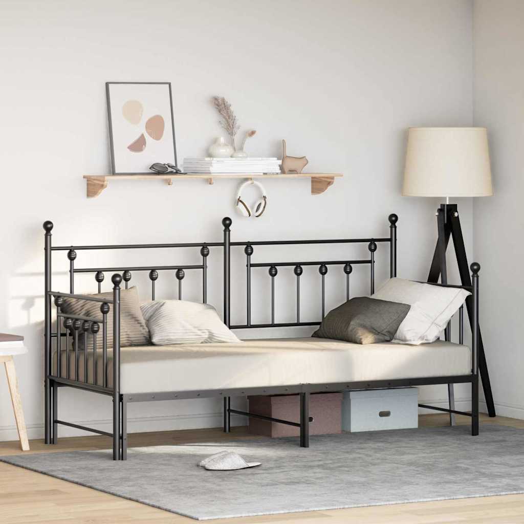 Ausziehbares Gästebett - Bettgestell - Tagesbett - Metallbett - 75 x 190 cm