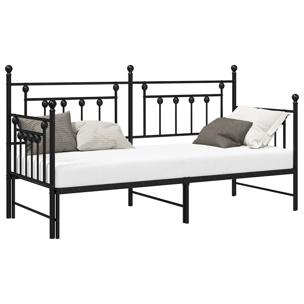 Ausziehbares Gästebett - Bettgestell - Tagesbett - Metallbett - 75 x 190 cm