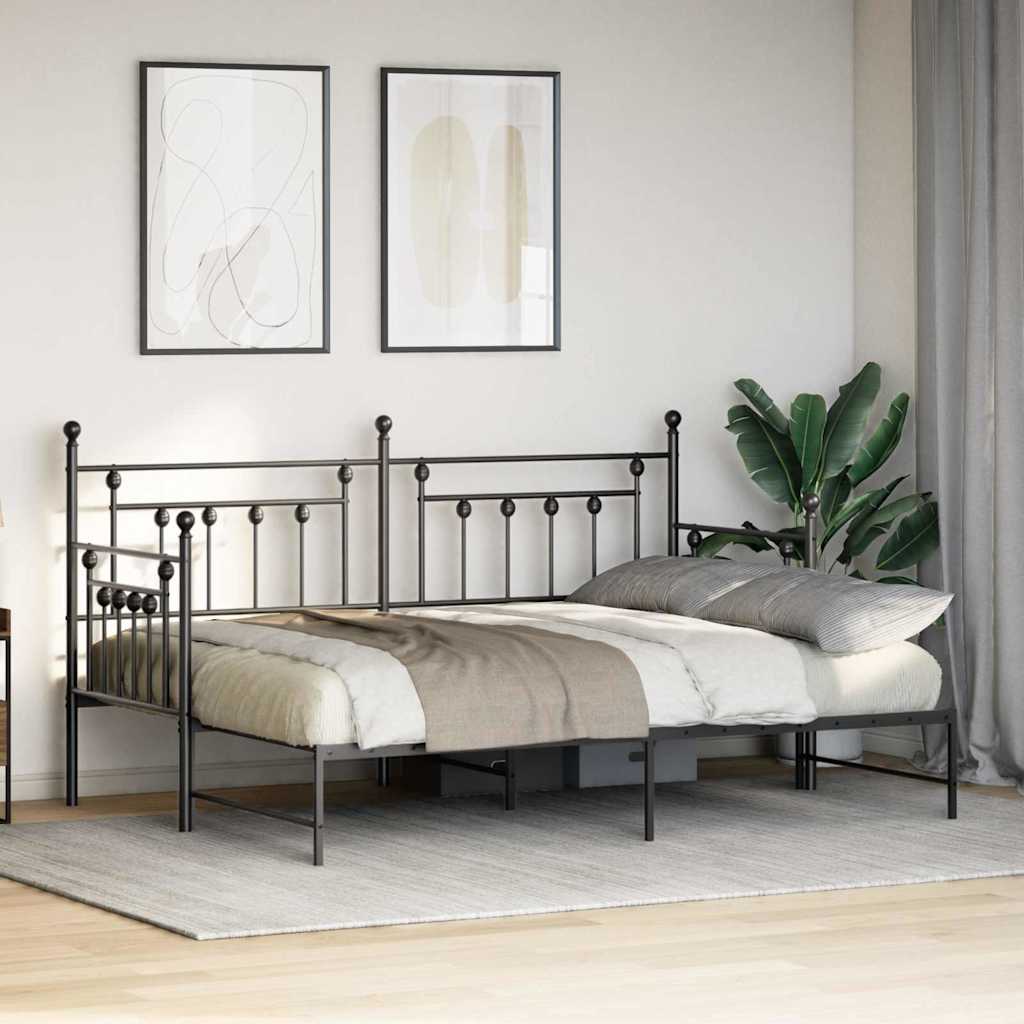 Ausziehbares Gästebett - Bettgestell - Tagesbett - Metallbett - 75 x 190 cm