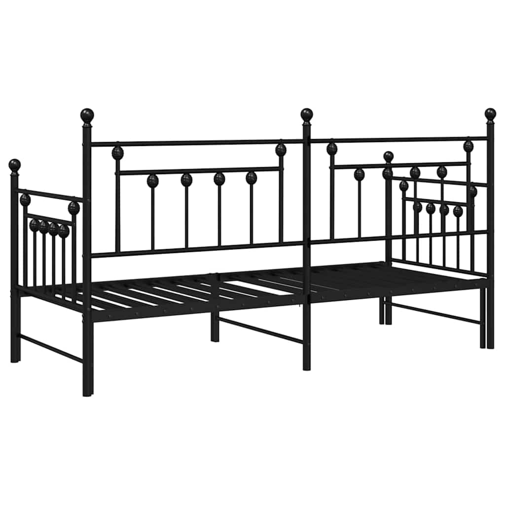 Ausziehbares Gästebett - Bettgestell - Tagesbett - Metallbett - 75 x 190 cm