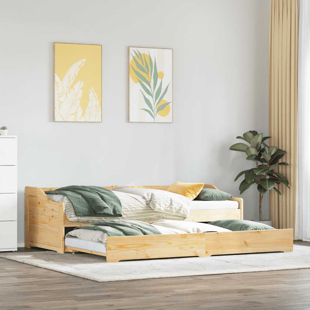 Tagesbett - Ausziehbar - IRUN - Gästebett - Bettrahmen - Schlafsofa - 90x200cm
