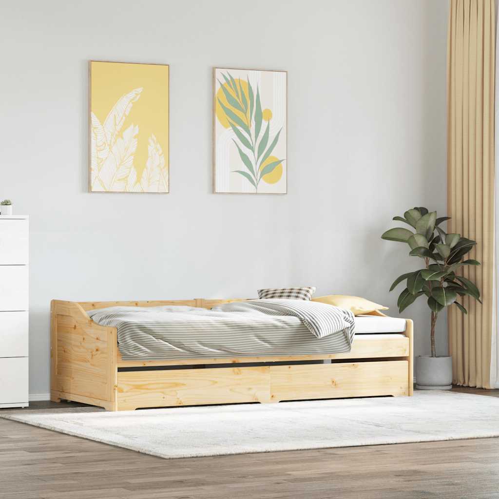 Tagesbett - Ausziehbar - IRUN - Gästebett - Bettrahmen - Schlafsofa - 90x200cm