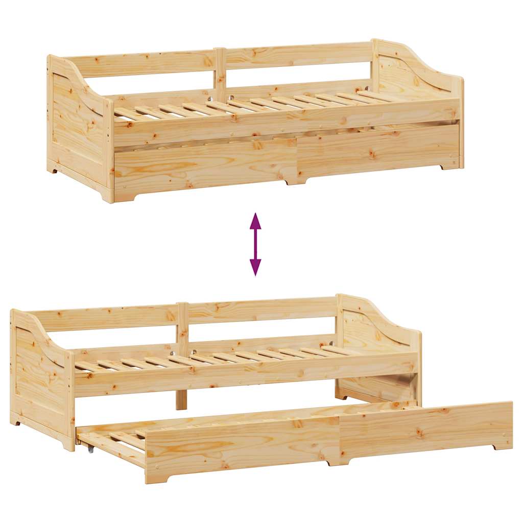 Tagesbett - Ausziehbar - IRUN - Gästebett - Bettrahmen - Schlafsofa - 90x200cm