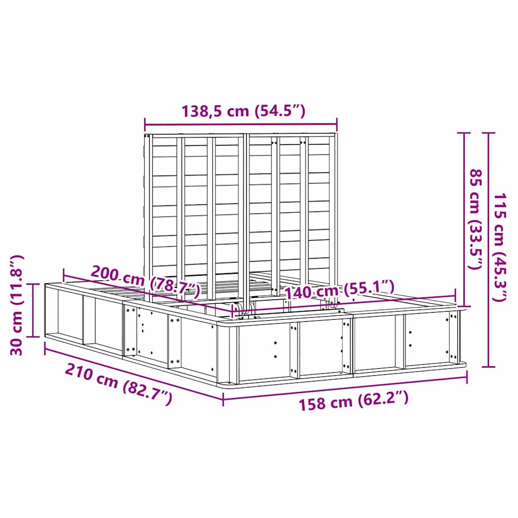 Lift-up Bettgestell - Doppelbett - Bettrahmen - Holzbett - Hochklapp-Funktion