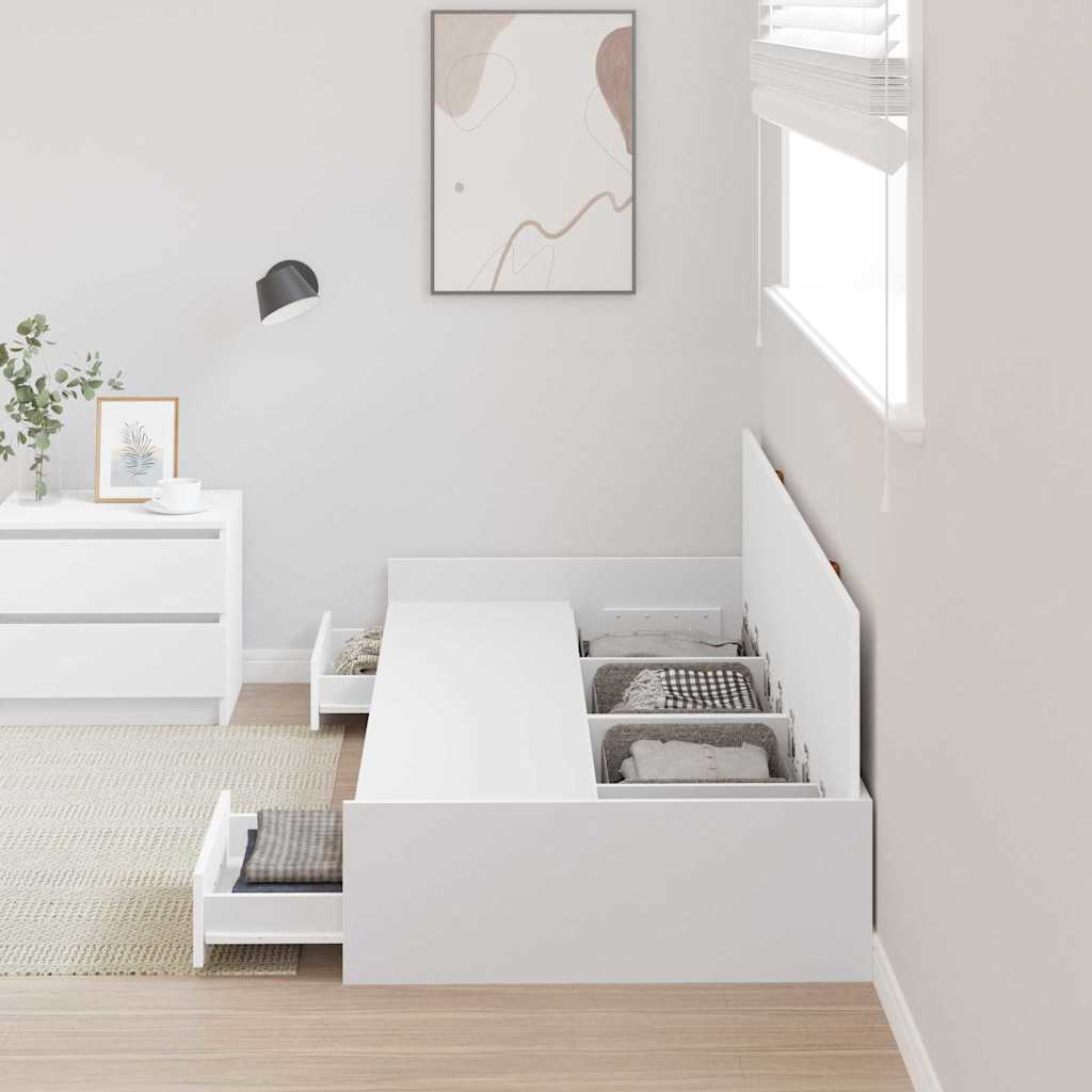 Bettgestell mit Schubladen - Gästebett - Bettrahmen - Jugendbett - 75 x 190 cm